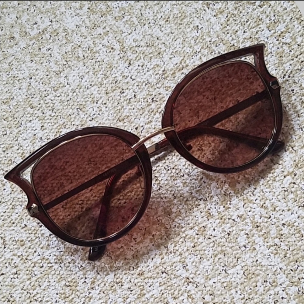 Brown with gold trim sunglasses